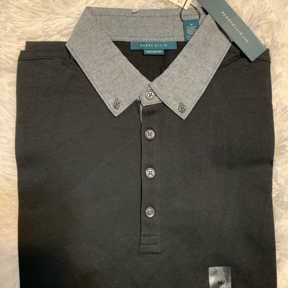 NWT Perry Ellis Black Polo